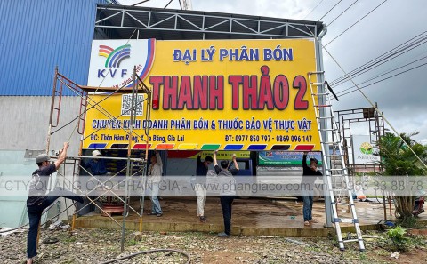 Lắp Đặt Bảng Hiệu Nhôm 02 Mặt Đại Lý Phân Bón