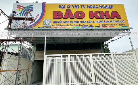 Lắp Đặt Bảng Quảng Cáo Alu Chữ Nổi Đại Lý Vật Tư Nông Nghiệp Tại TP. Kon Tum